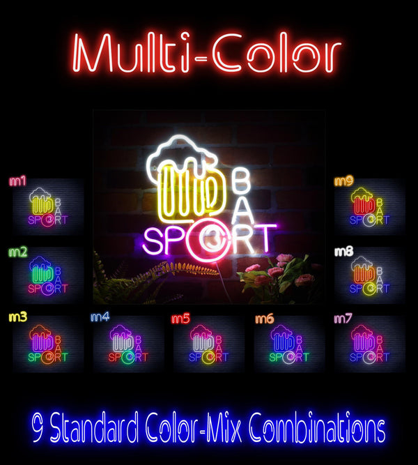 ADVPRO Sport Bar with Beer Mug Ultra-Bright LED Neon Sign fnu0422 - Multi-Color