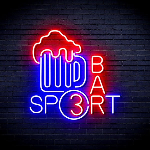 ADVPRO Sport Bar with Beer Mug Ultra-Bright LED Neon Sign fnu0422 - Red & Blue