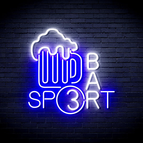 ADVPRO Sport Bar with Beer Mug Ultra-Bright LED Neon Sign fnu0422 - White & Blue