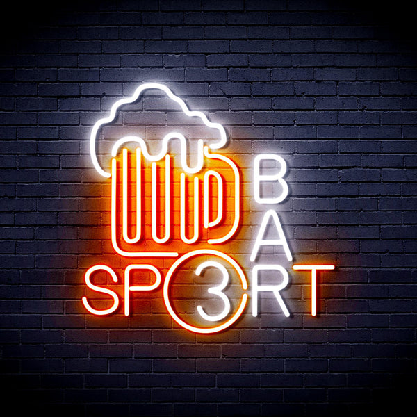 ADVPRO Sport Bar with Beer Mug Ultra-Bright LED Neon Sign fnu0422 - White & Orange