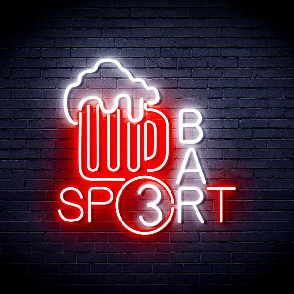 ADVPRO Sport Bar with Beer Mug Ultra-Bright LED Neon Sign fnu0422 - White & Red