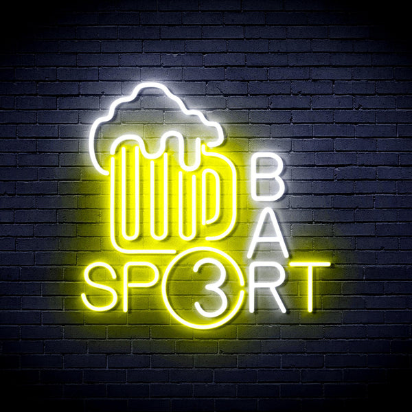 ADVPRO Sport Bar with Beer Mug Ultra-Bright LED Neon Sign fnu0422 - White & Yellow