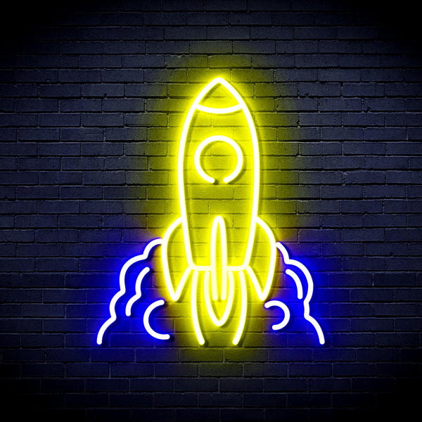 ADVPRO Rocket Ultra-Bright LED Neon Sign fnu0423 - Blue & Yellow