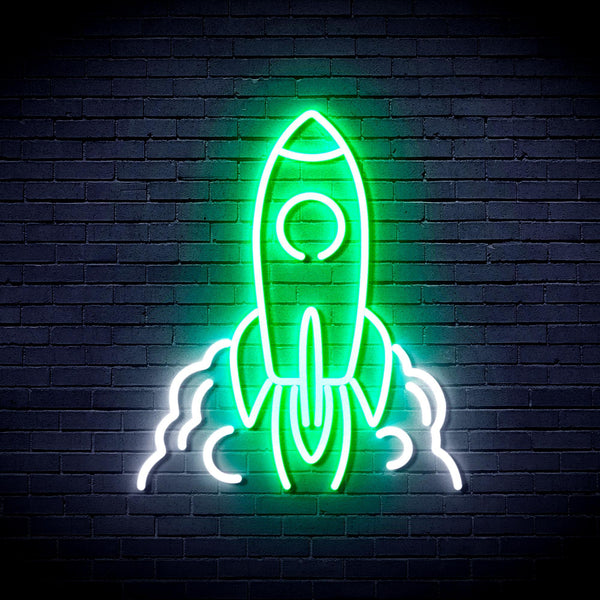 ADVPRO Rocket Ultra-Bright LED Neon Sign fnu0423 - White & Green