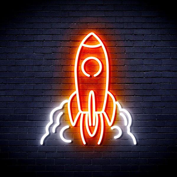 ADVPRO Rocket Ultra-Bright LED Neon Sign fnu0423 - White & Orange