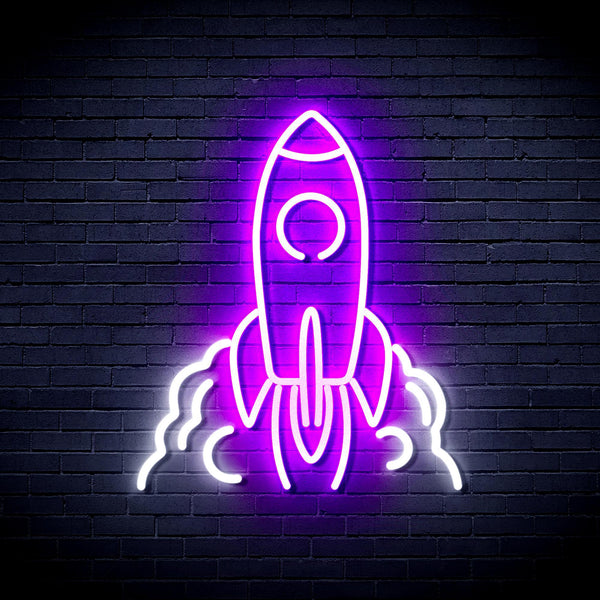 ADVPRO Rocket Ultra-Bright LED Neon Sign fnu0423 - White & Purple