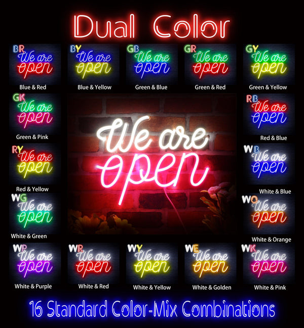 ADVPRO We 're Open Ultra-Bright LED Neon Sign fnu0424 - Dual-Color