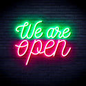 ADVPRO We 're Open Ultra-Bright LED Neon Sign fnu0424 - Green & Pink
