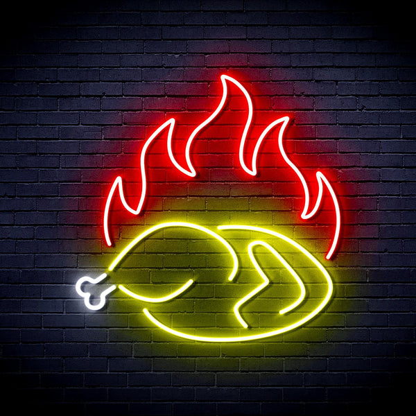 ADVPRO Chicken Shop Restaurant with Flame Ultra-Bright LED Neon Sign fnu0426 - Multi-Color 2