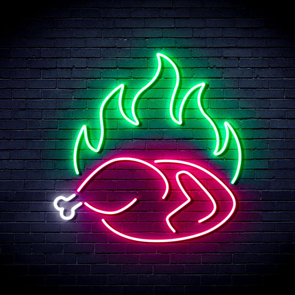 ADVPRO Chicken Shop Restaurant with Flame Ultra-Bright LED Neon Sign fnu0426 - Multi-Color 4