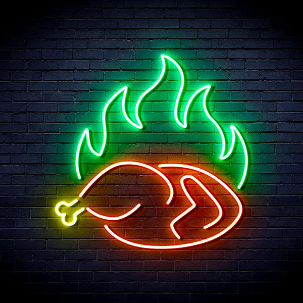 ADVPRO Chicken Shop Restaurant with Flame Ultra-Bright LED Neon Sign fnu0426 - Multi-Color 8