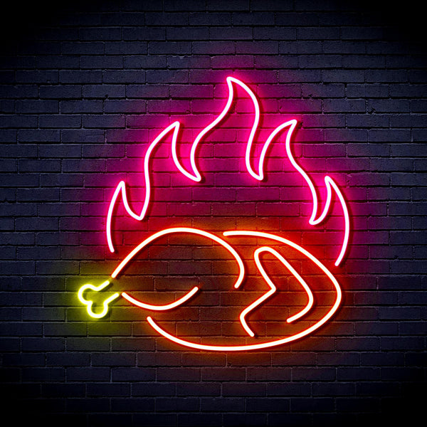 ADVPRO Chicken Shop Restaurant with Flame Ultra-Bright LED Neon Sign fnu0426 - Multi-Color 9