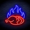ADVPRO Chicken Shop Restaurant with Flame Ultra-Bright LED Neon Sign fnu0426 - Red & Blue