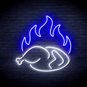 ADVPRO Chicken Shop Restaurant with Flame Ultra-Bright LED Neon Sign fnu0426 - White & Blue
