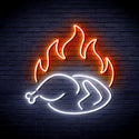 ADVPRO Chicken Shop Restaurant with Flame Ultra-Bright LED Neon Sign fnu0426 - White & Orange