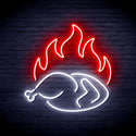 ADVPRO Chicken Shop Restaurant with Flame Ultra-Bright LED Neon Sign fnu0426 - White & Red