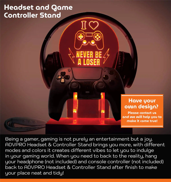 ADVPRO Game controller inside the snow globe Personalized Gamer LED neon stand hgA-p0044-tm
