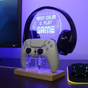 ADVPRO Keep Calm and Play Game Gamer LED neon stand hgA-j0004 - Blue