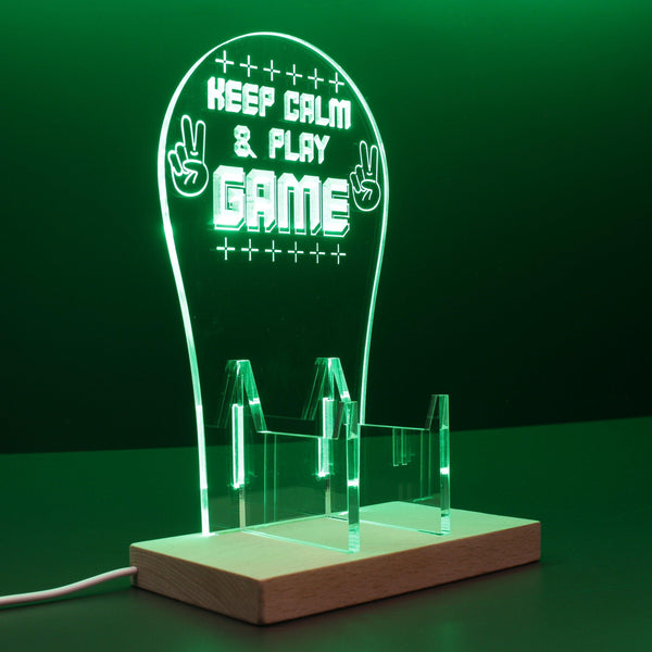 ADVPRO Keep Calm and Play Game Gamer LED neon stand hgA-j0004 - Green