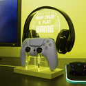 ADVPRO Keep Calm and Play Game Gamer LED neon stand hgA-j0004 - Yellow