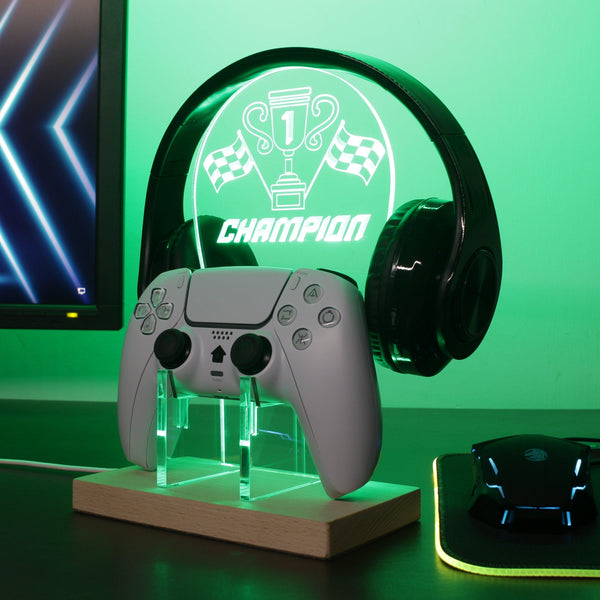 ADVPRO Be the First Champion Gamer LED neon stand hgA-j0007 - Green