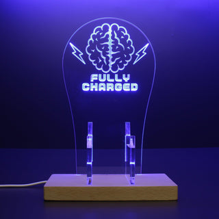 ADVPRO Your Brain Fully Charged Gamer LED neon stand hgA-j0008 - Blue
