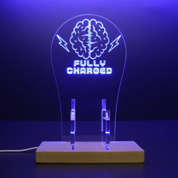 ADVPRO Your Brain Fully Charged Gamer LED neon stand hgA-j0008 - Blue