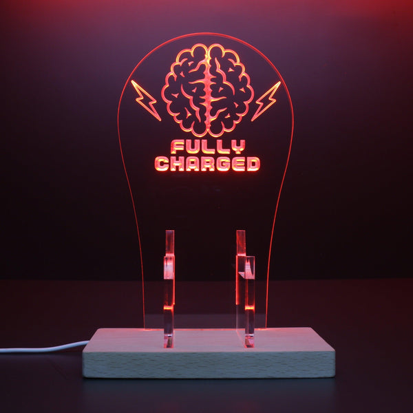 ADVPRO Your Brain Fully Charged Gamer LED neon stand hgA-j0008 - Red