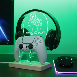ADVPRO Play and Win with Game Controller Gamer LED neon stand hgA-j0009 - Green