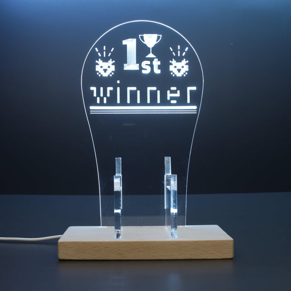 ADVPRO 1st Winner with Monster Icons Gamer LED neon stand hgA-j0011 - White