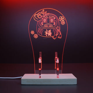 ADVPRO Japanese Lucky Doll with Flower Gamer LED neon stand hgA-j0013 - Red