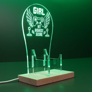 ADVPRO Girl - Hit Highest Score Gamer LED neon stand hgA-j0014 - Green