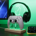 ADVPRO Cat with Flashing Line Gamer LED neon stand hgA-j0017 - Green