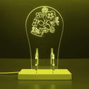 ADVPRO Skull Head with Flower Gamer LED neon stand hgA-j0018 - Yellow