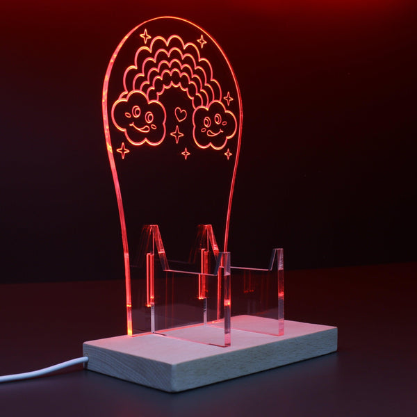 ADVPRO Happy Rainbow with Two Clouds Gamer LED neon stand hgA-j0020 - Red