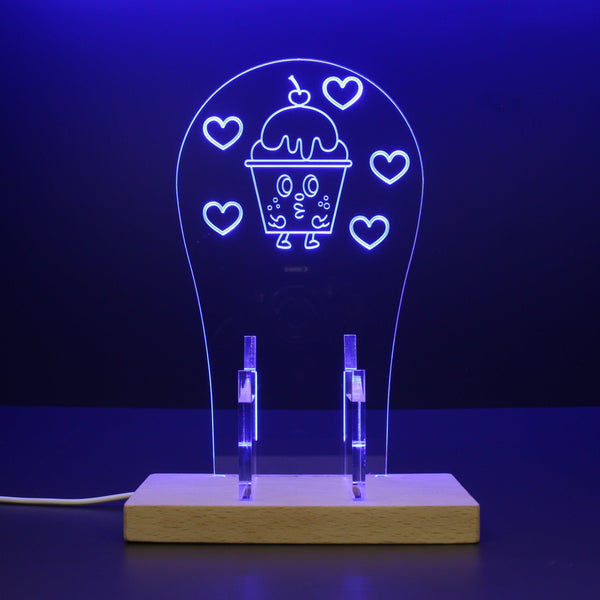 ADVPRO Happy Little Ice-cream Boy Gamer LED neon stand hgA-j0021 - Blue