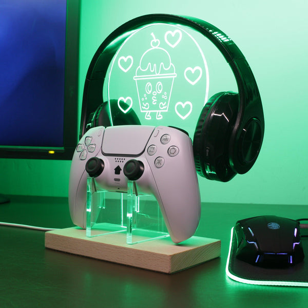 ADVPRO Happy Little Ice-cream Boy Gamer LED neon stand hgA-j0021 - Green