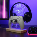 ADVPRO Chill with Eye and Hands Gamer LED neon stand hgA-j0022 - Blue