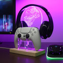 ADVPRO Skull Hand with Broken Heart Gamer LED neon stand hgA-j0023 - Purple