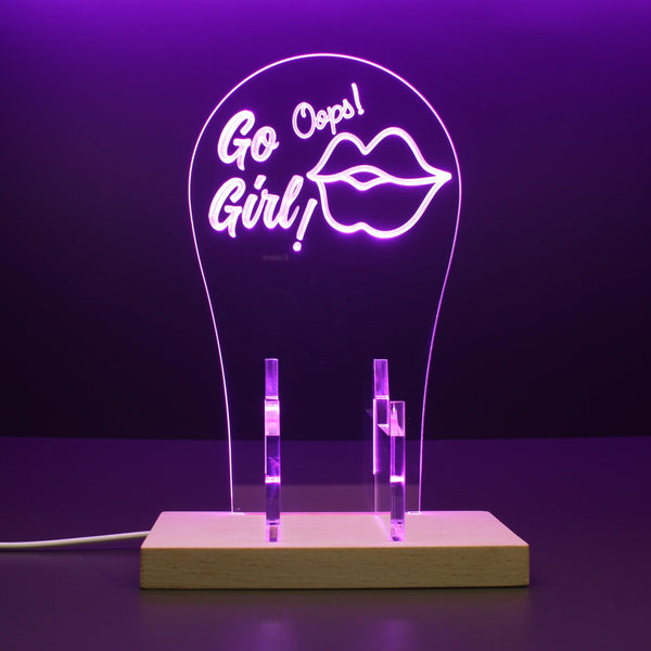 ADVPRO Oops! Go Girl! Gamer LED neon stand hgA-j0026 - Purple