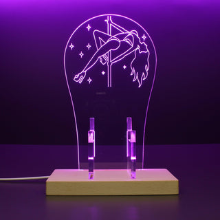 ADVPRO Sexy Pole Dance Girl Gamer LED neon stand hgA-j0028 - Purple