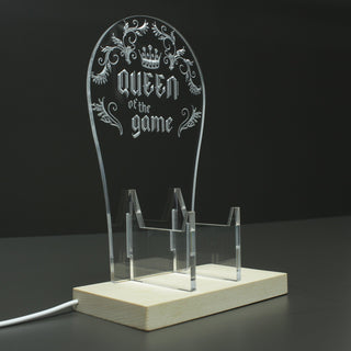 ADVPRO Queen of The Game with Classic Border Gamer LED neon stand hgA-j0030