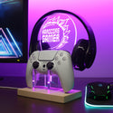 ADVPRO Hard Core Gamer with Circle Fire Gamer LED neon stand hgA-j0031 - Purple