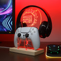 ADVPRO Hard Core Gamer with Circle Fire Gamer LED neon stand hgA-j0031 - Red