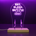 ADVPRO Eat Sleep Game Repeat Gamer LED neon stand hgA-j0032 - Purple