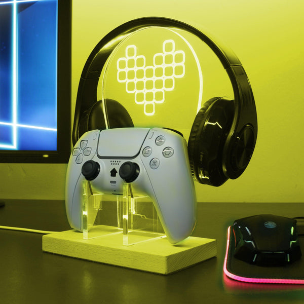 ADVPRO Digital Heart Gamer LED neon stand hgA-j0041 - Yellow