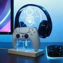 ADVPRO Spider with Cobweb Gamer LED neon stand hgA-j0043 - Sky Blue