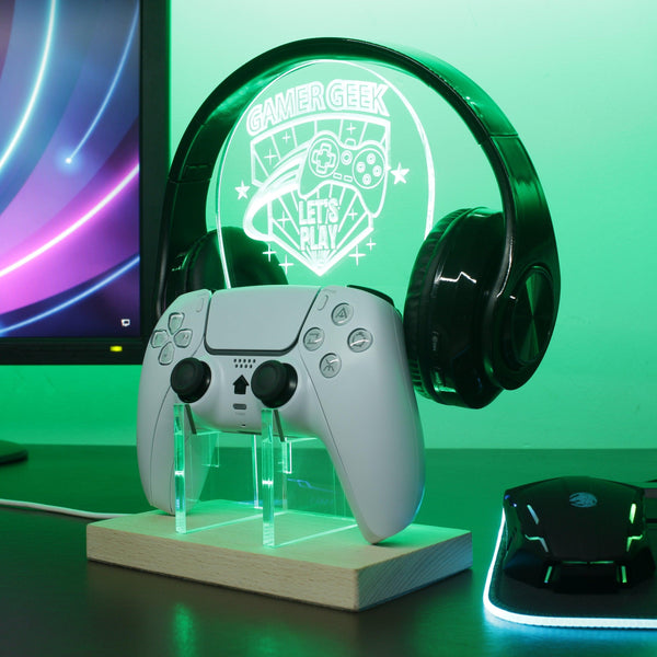 ADVPRO Gamer Geek and Let's Play Gamer LED neon stand hgA-j0054 - Green