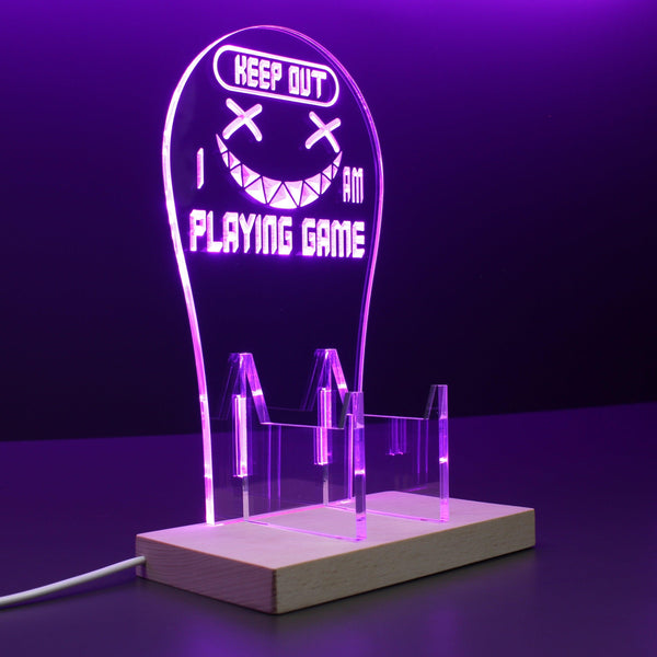 ADVPRO Keep Out I am Playing Game Gamer LED neon stand hgA-j0055 - Purple