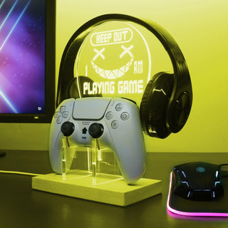 ADVPRO Keep Out I am Playing Game Gamer LED neon stand hgA-j0055 - Yellow
